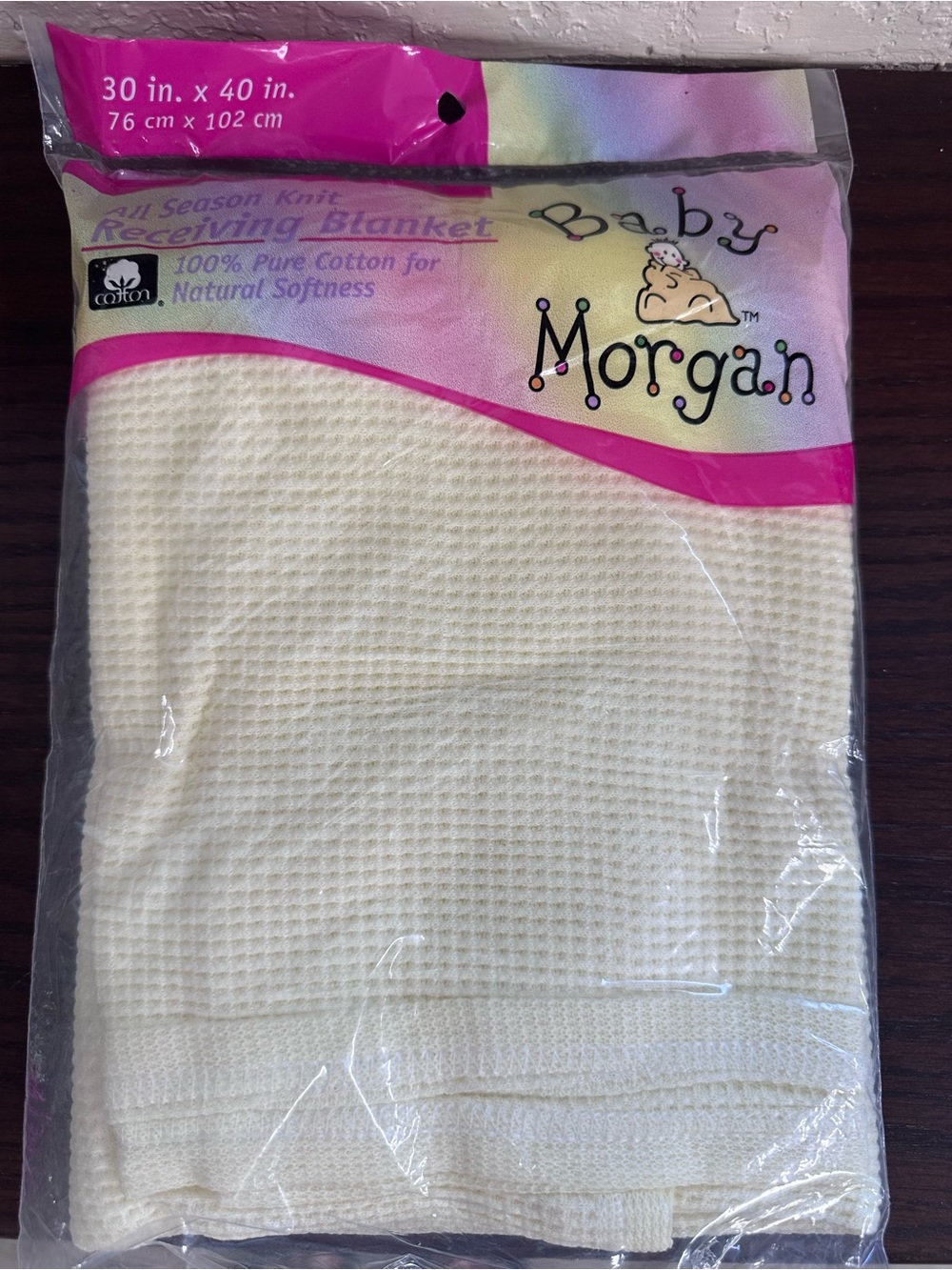 Vintage yellow Baby Morgan Cotton Receiving Blanket - 30 x 40 in